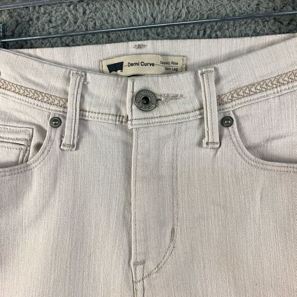 Levis Demi Curve Jeans Womens 27 Ivory Classic Rise Slim Leg Stretch Western - Picture 4 of 16